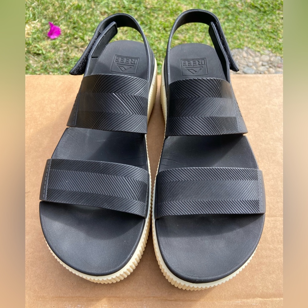 REEF Water Vista Higher Black Vintage Slingback Sandal Woman’s Size 9 - Picture 4 of 10